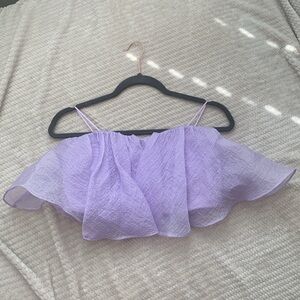 The Post Lavender Ruffled Tube Top